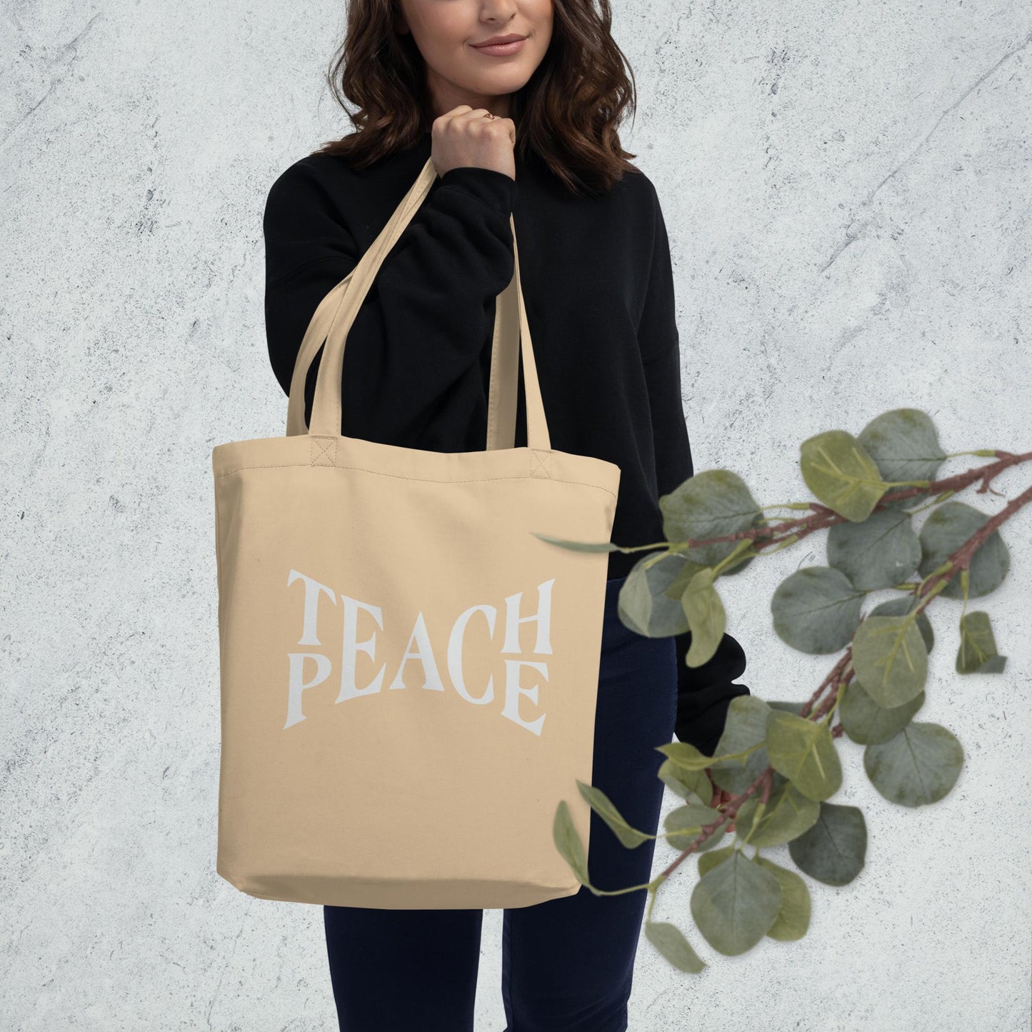 'Teach Peace' Eco Tote Bag