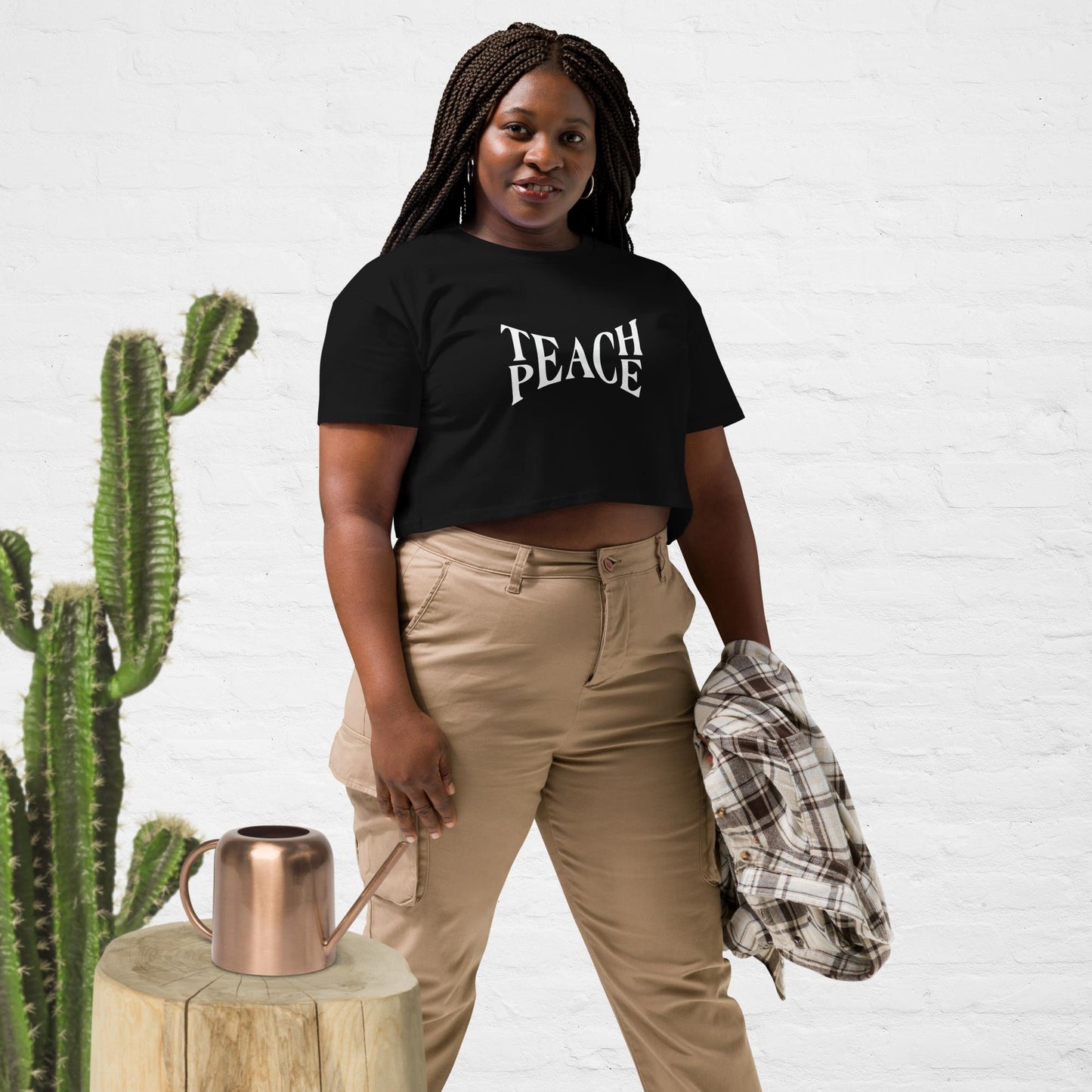 'Teach Peace' Women’s crop top