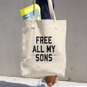 FREE ALL MY SONS, Cotton Tote Bag - Spirit Central Shop
