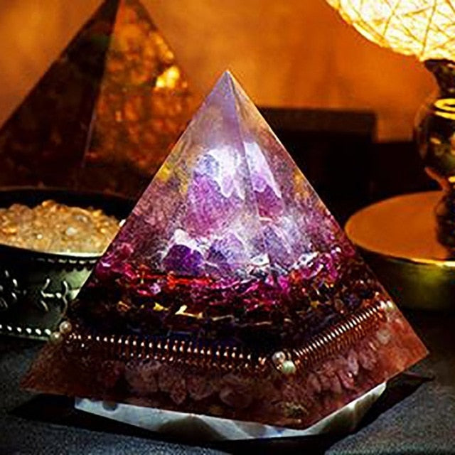 Business Improvement Amethyst Orgonite Stone Pyramid - Spirit Central Shop